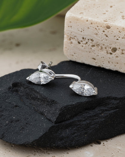 Back to front marquise shape earring.
