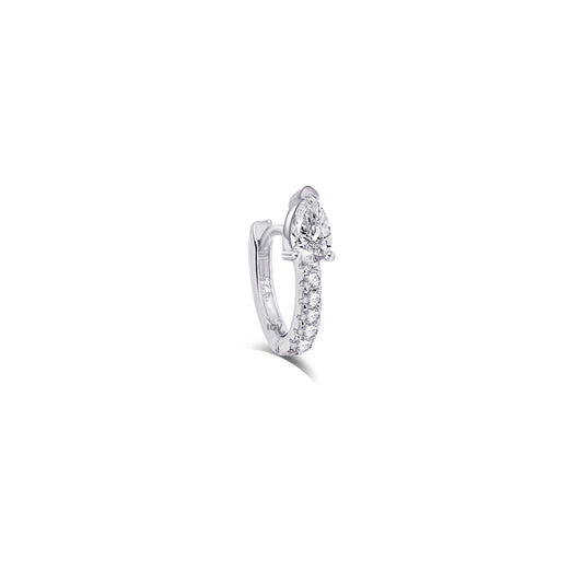 8 mm hoop with pear shape stone.