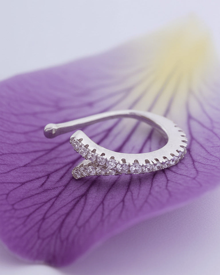 one split line CZ earcuff.