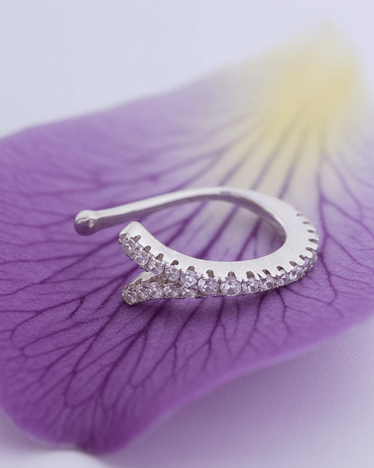 one split line CZ earcuff.