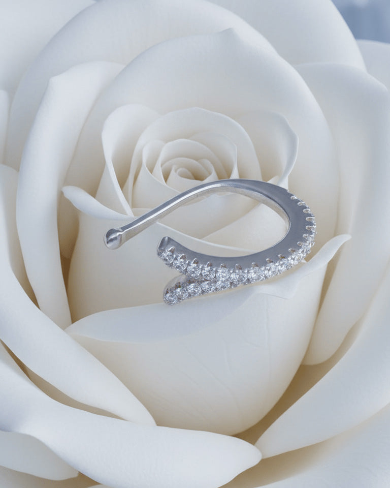 one split line CZ earcuff.
