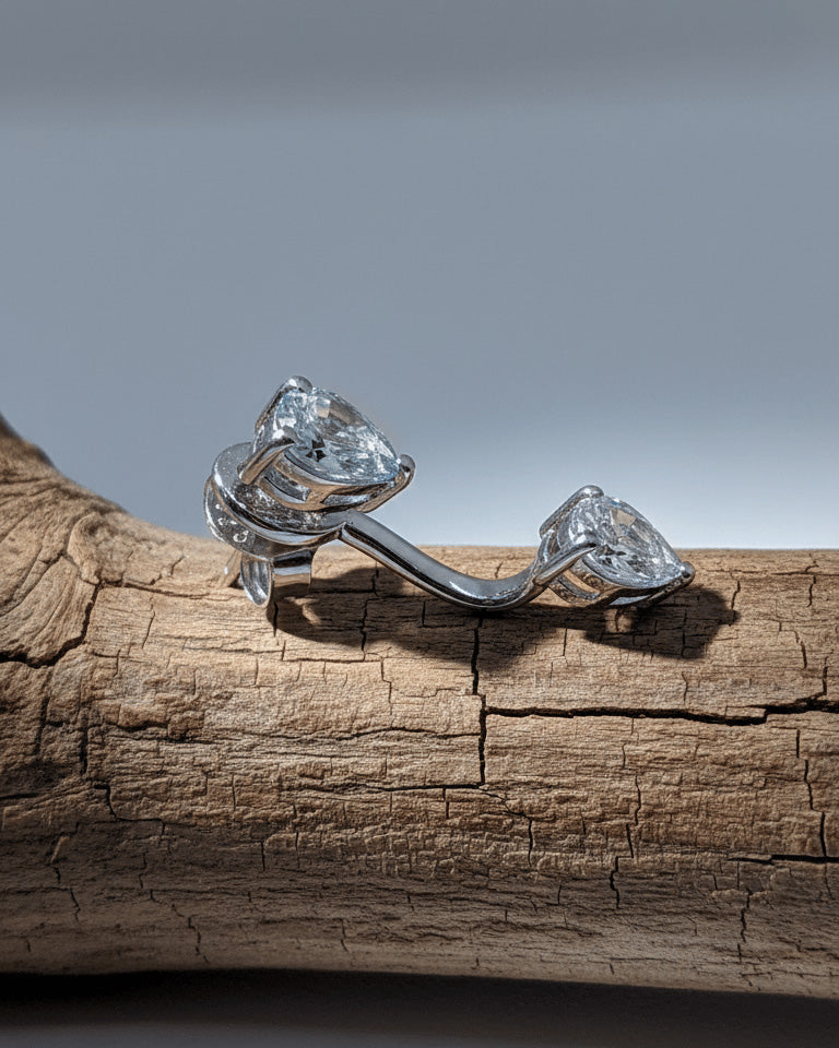 Pear Cut CZ Front Back Earrings | 925 Sterling Silver Ear Jacket Stud.