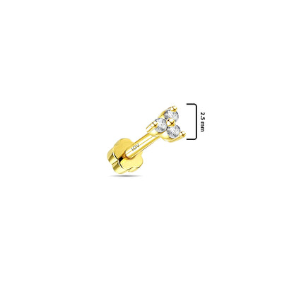 tiny three stones flatback earring.