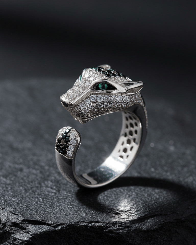 Panther shape open ring.