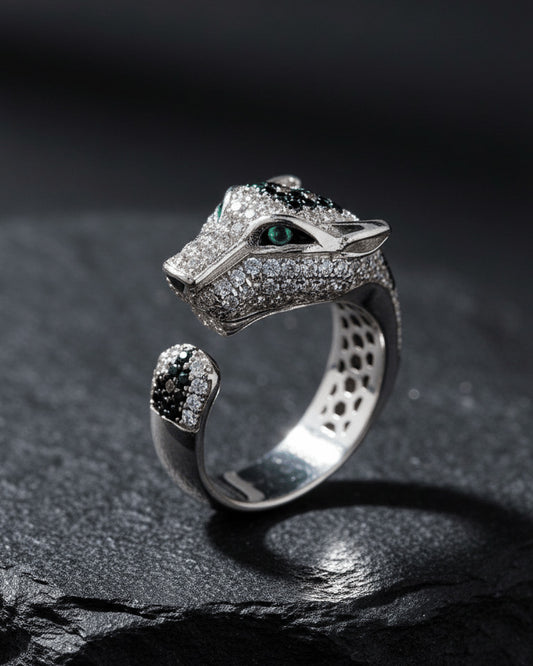Panther shape open ring.