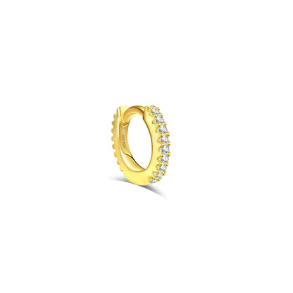 7mm full round CZ huggie hoop earring.