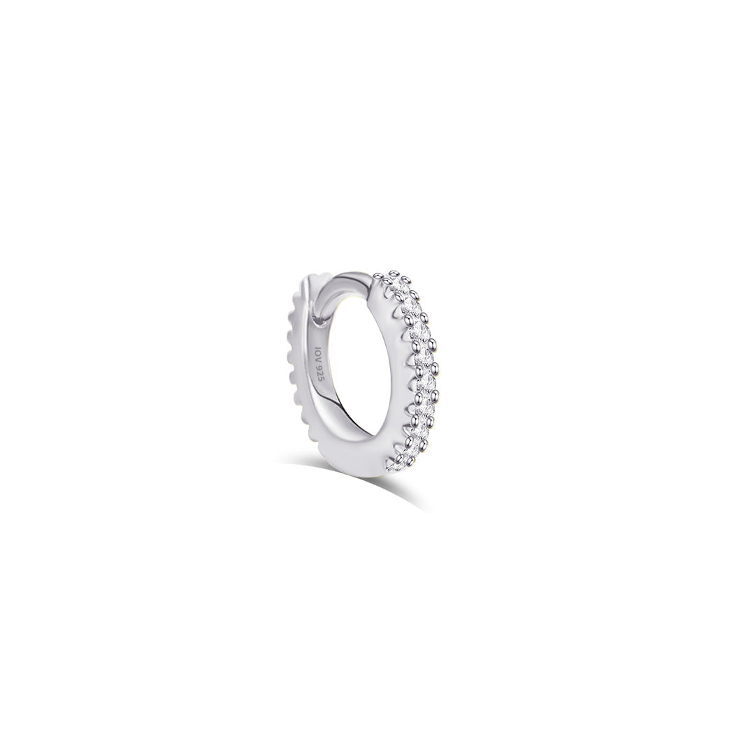 7mm full round CZ huggie hoop earring.
