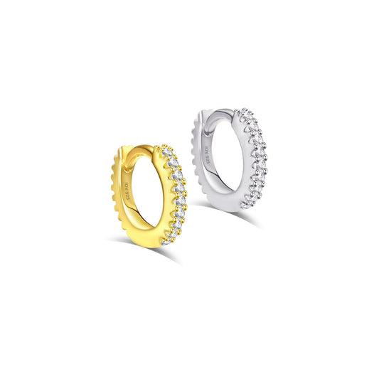 7mm full round CZ huggie hoop earring.