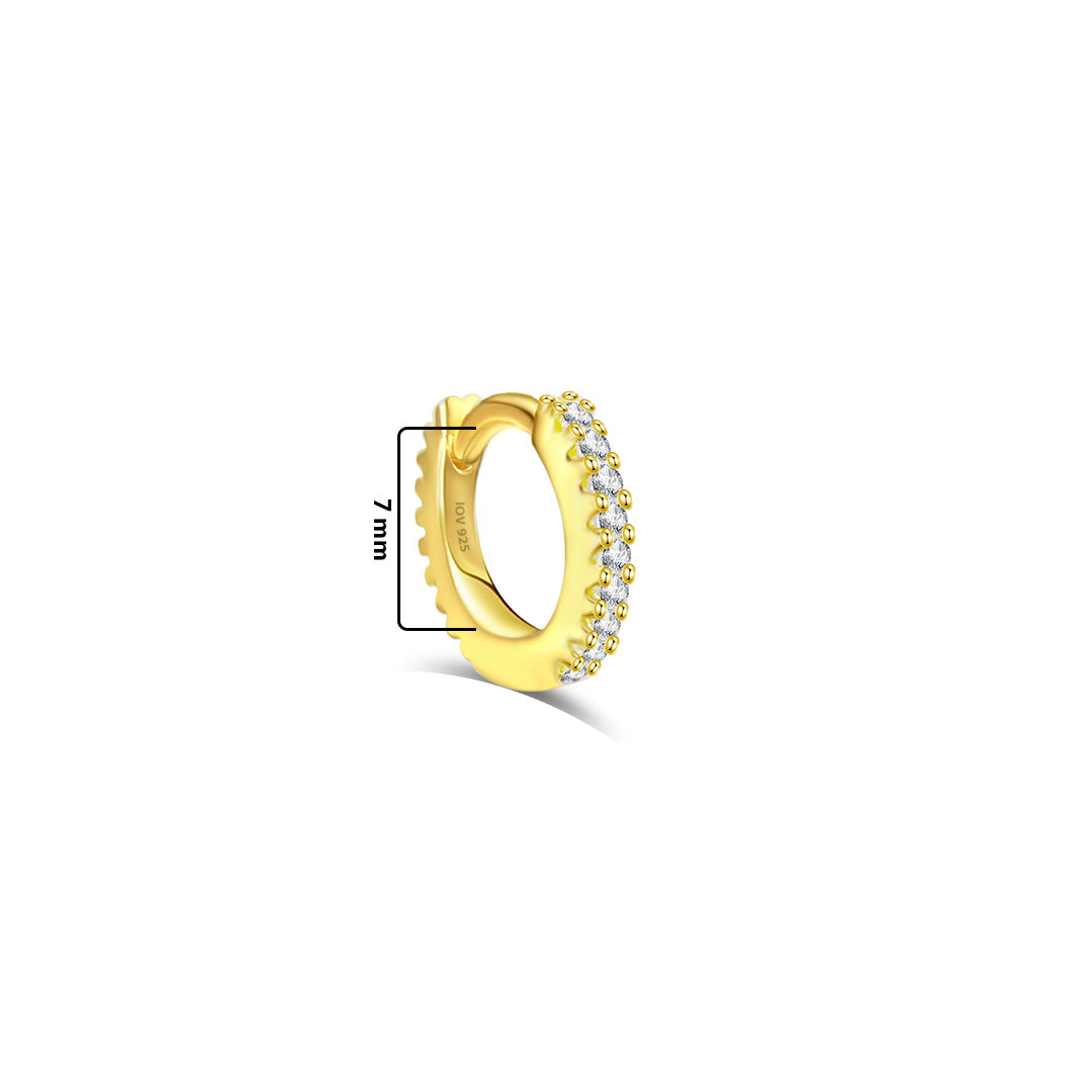 7mm full round CZ huggie hoop earring.