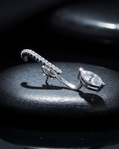 back to front marquise shape earring