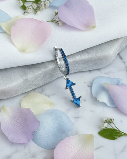 Arrow shape dangling hoop earring.
