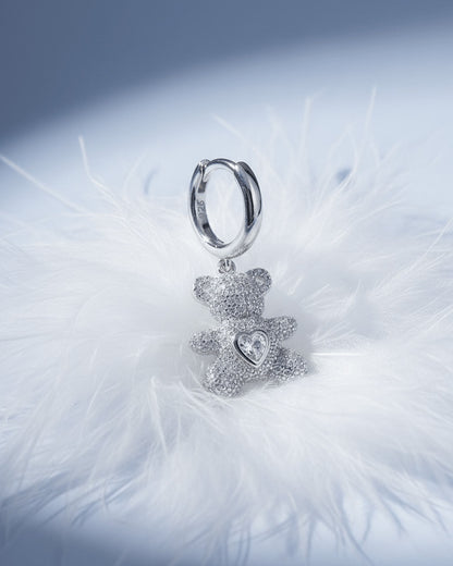teddy bear shape huggie earring.