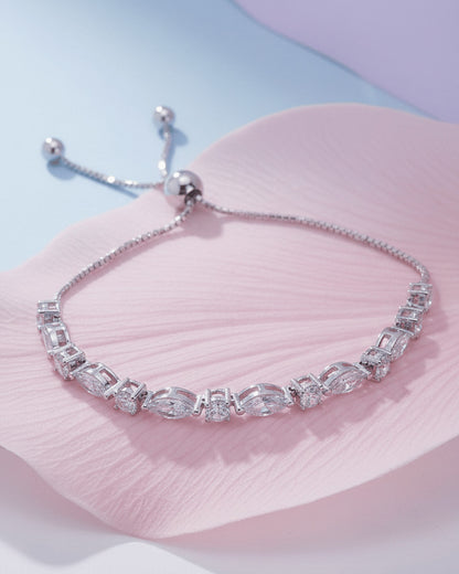 marquise and round shapes adjustable length bracelet.