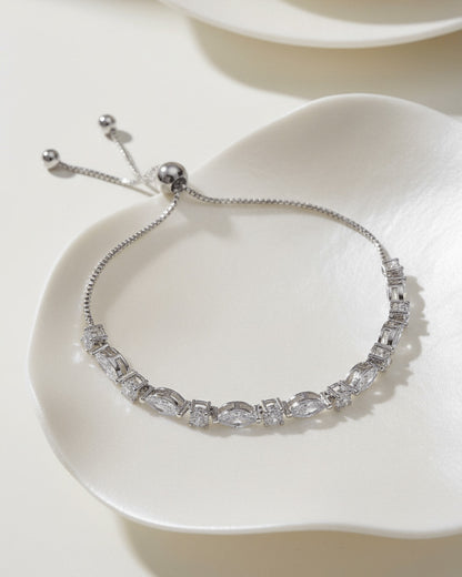 marquise and round shapes adjustable length bracelet.