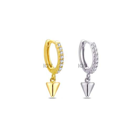 cone shape dangling hoop earring.