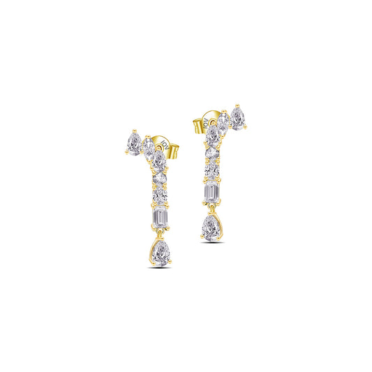multi-stone shapes cone shape earrings.