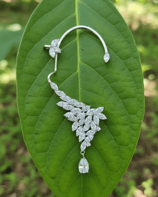 Luxury ear jacket style marquise and pear shape earring.