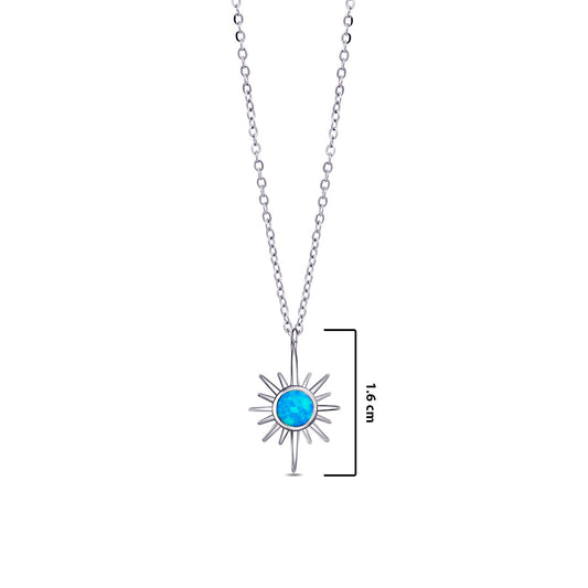 star shape necklace with round opal stone.
