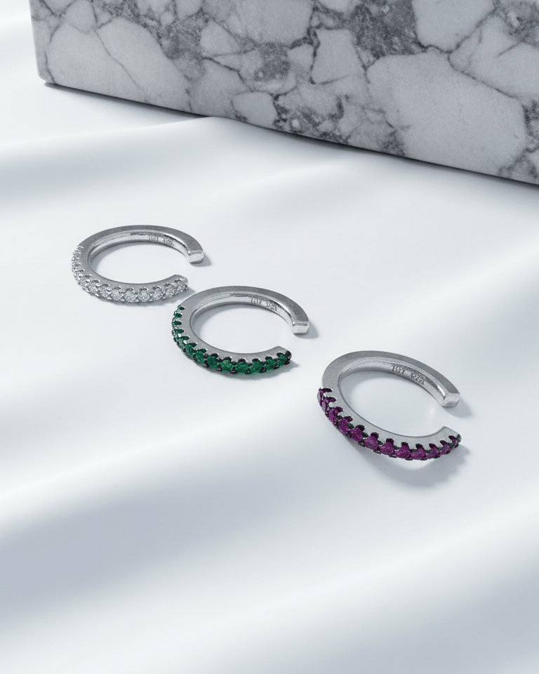color CZ one line earcuff.