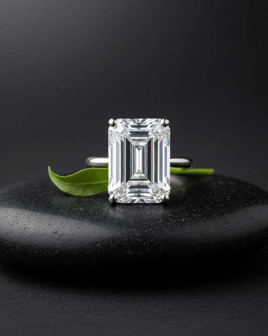 emerald cut luxury CZ ring.