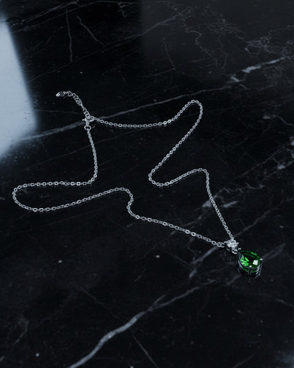 round and tear drop CZ shapes necklace.
