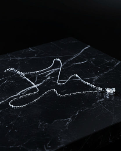 round and tear drop CZ shapes necklace.