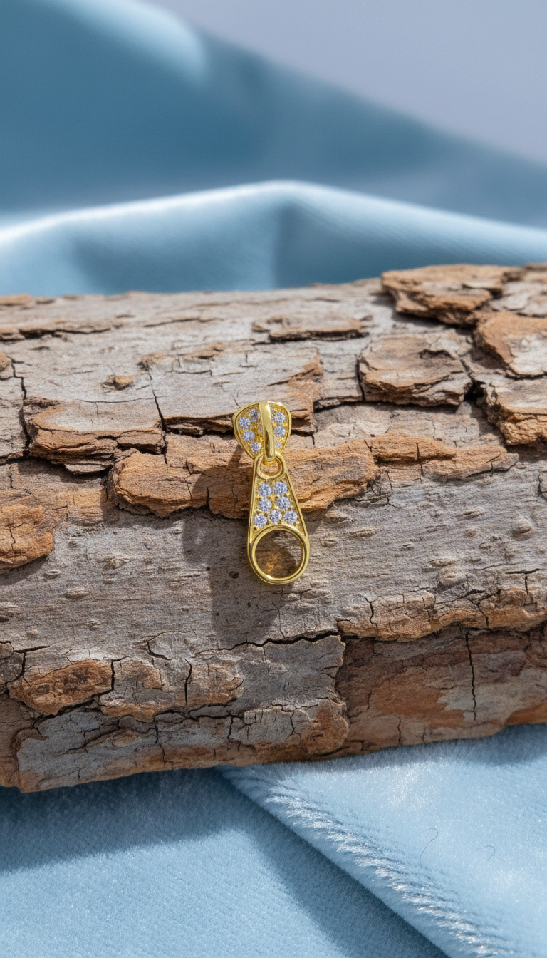 CZ Zip shape stud earring.