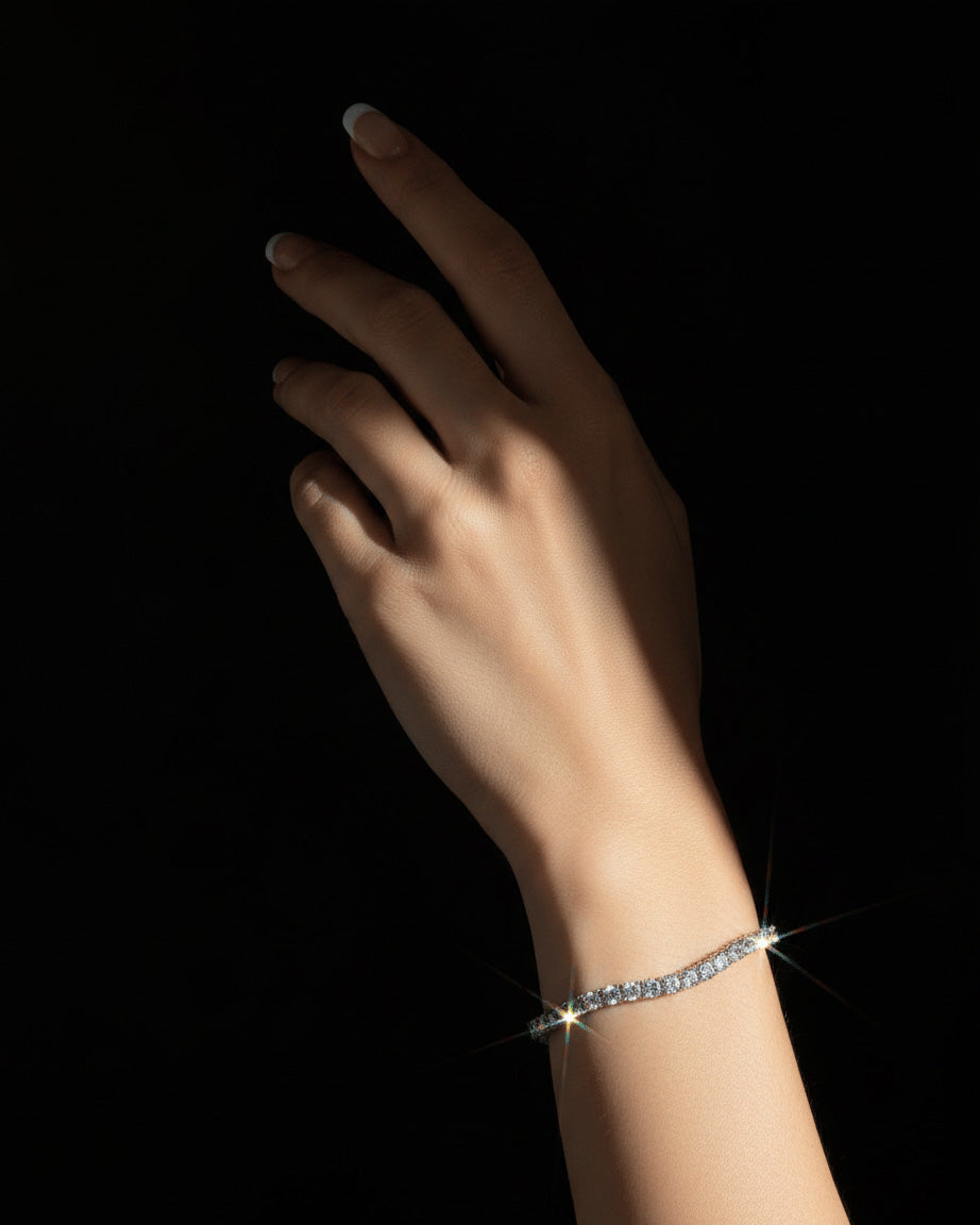 sterling silver tennis bracelets.