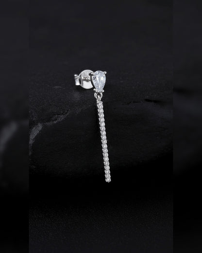 pear shape with a dangling bar stud earring.