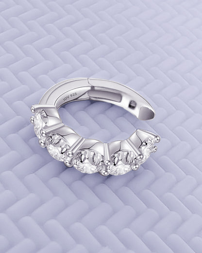 clip-on round CZ earcuff.