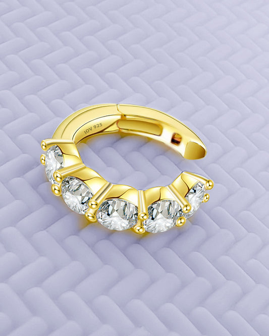 clip-on round CZ earcuff.