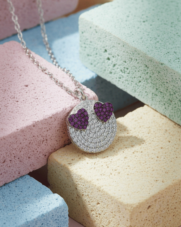 Love emoji shape necklace.