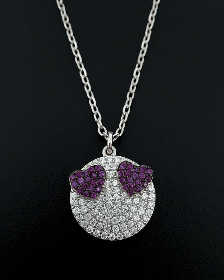 Love emoji shape necklace.