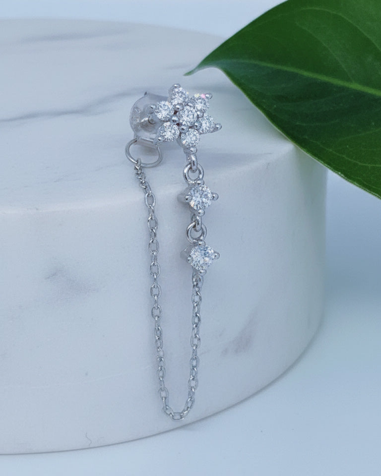 back to front flower cluster shape earring.