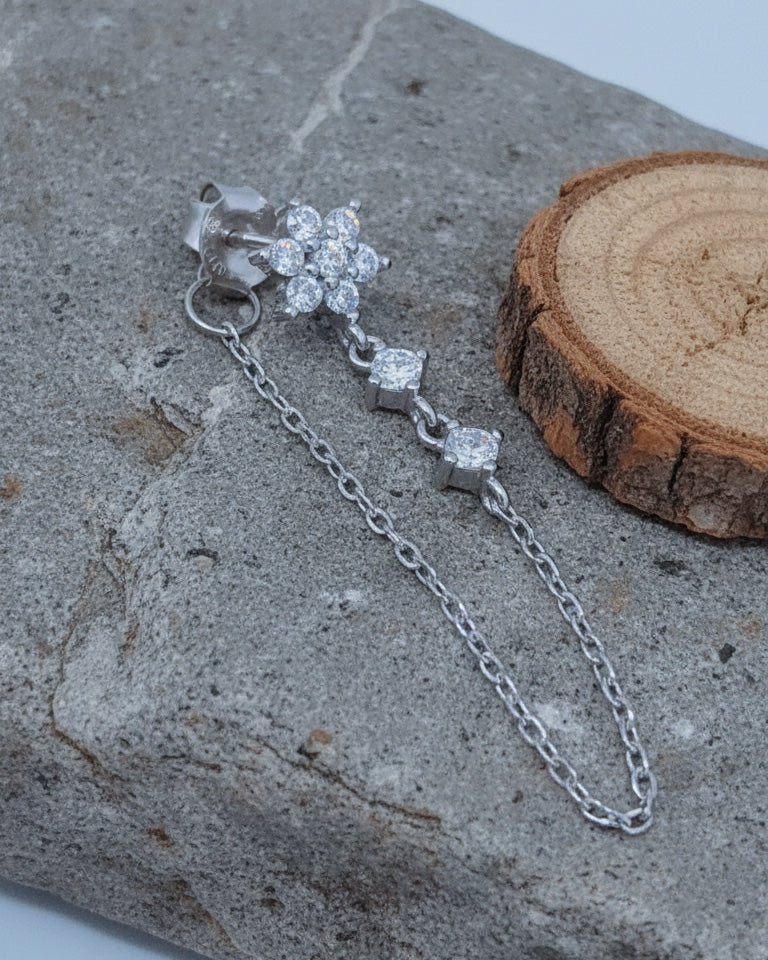 back to front flower cluster shape earring.