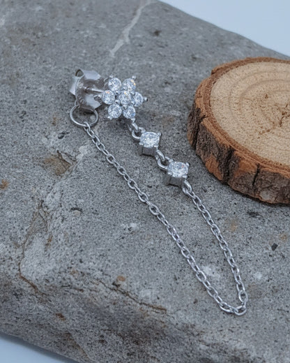 back to front flower cluster shape earring.