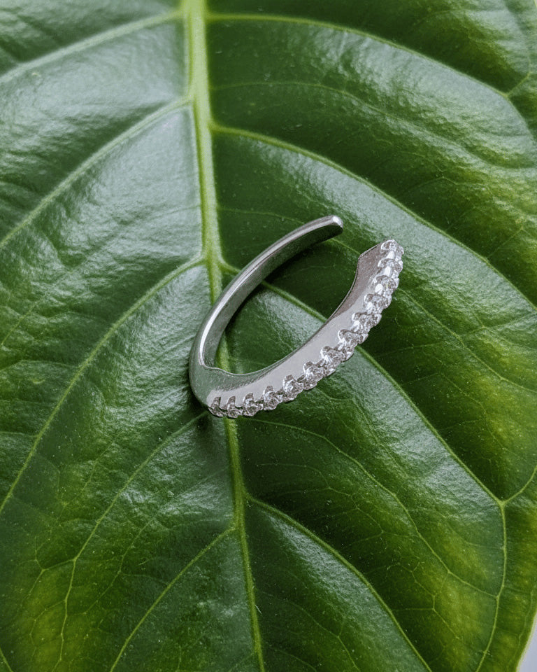 one line CZ earcuff.