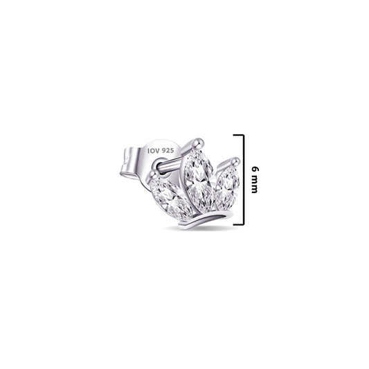three marquise stones stud earring.