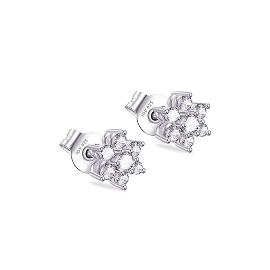 flower cluster shape stud earring.