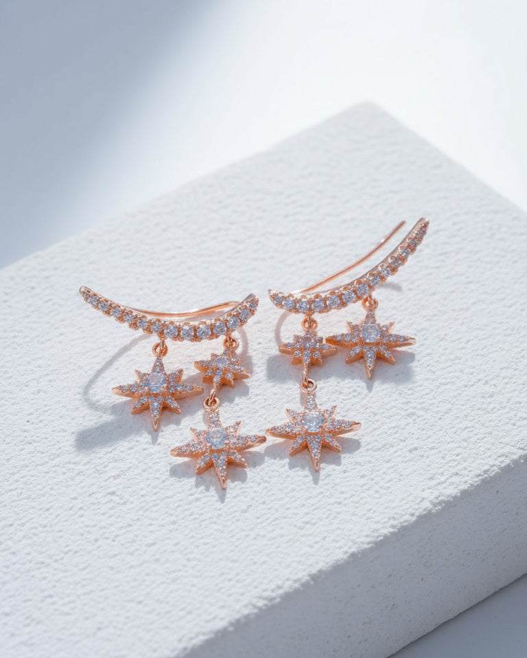 dangling stars climber earrings.