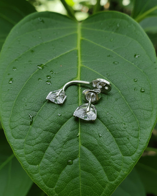 back to front pear shape earring.