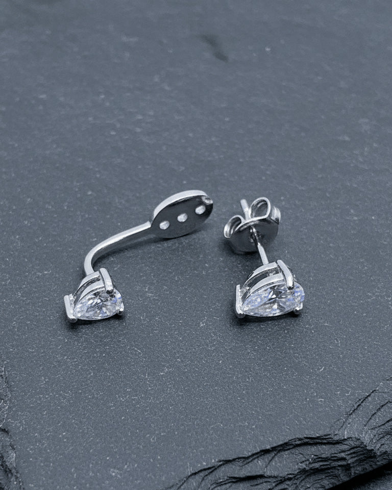 back to front pear shape earring.