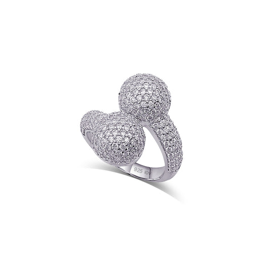 CZ two domes shape ring.