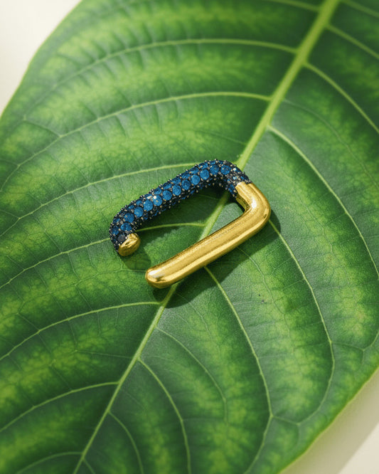 rectangular colored CZ earcuff