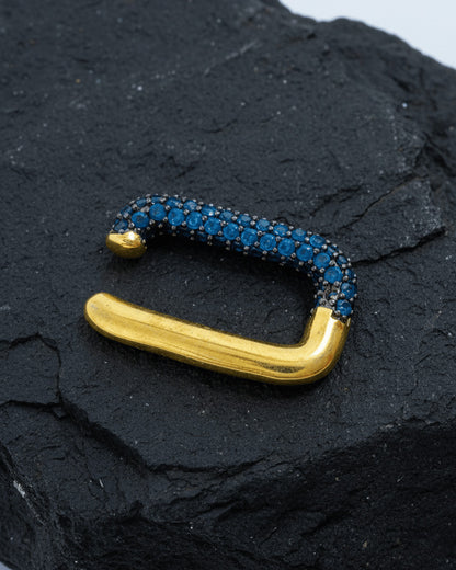 rectangular colored CZ earcuff