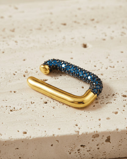 rectangular colored CZ earcuff