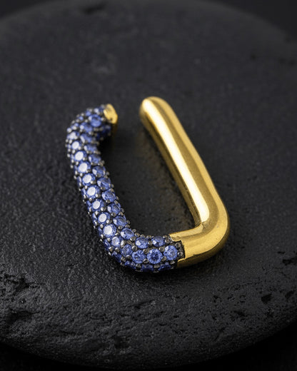rectangular colored CZ earcuff