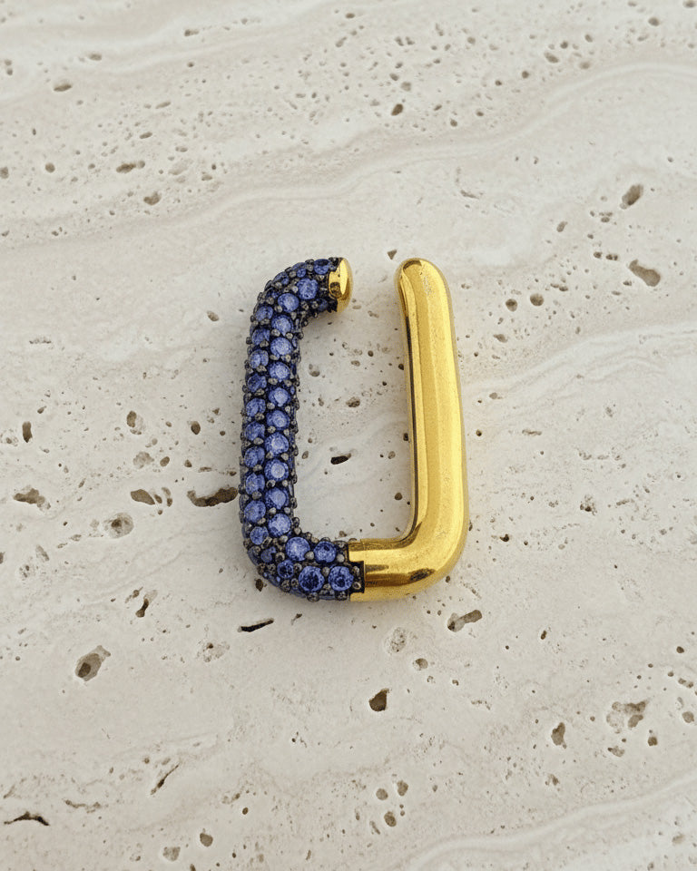 rectangular colored CZ earcuff