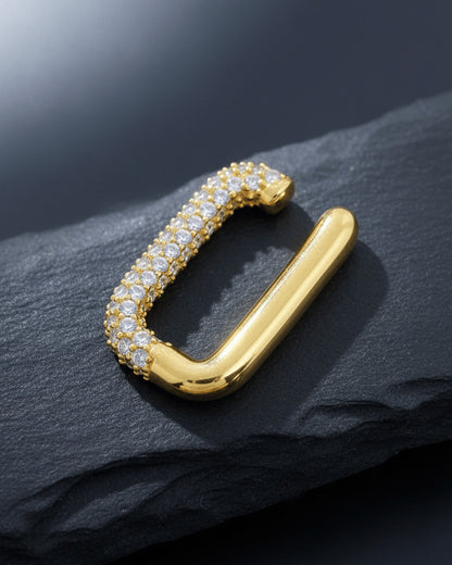 rectangular colored CZ earcuff