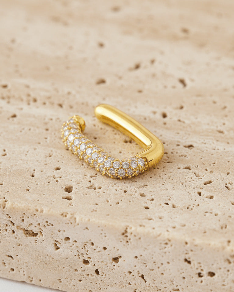 rectangular colored CZ earcuff